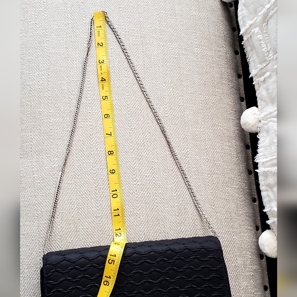 Miss Lewis Vtg Art Deco Black Satin/Textured, Diamond Embellishment Handbag EUC - Picture 13 of 16